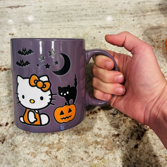 Halloween HELLO KITTY BIG CAT Bat MOON Pumpkin Large Coffee Tea Mug Sanrio 20 oz - Picture 3 of 8